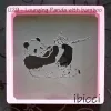 ibicci Panda Bear longing with Bamboo cane stencil